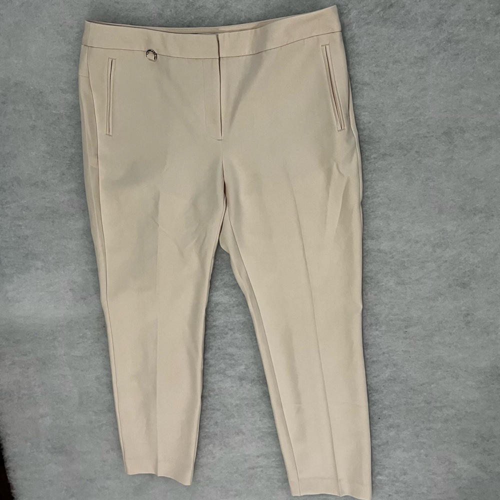 Adrianna Papell Cream Trousers Straight Women’s 10 Career Office